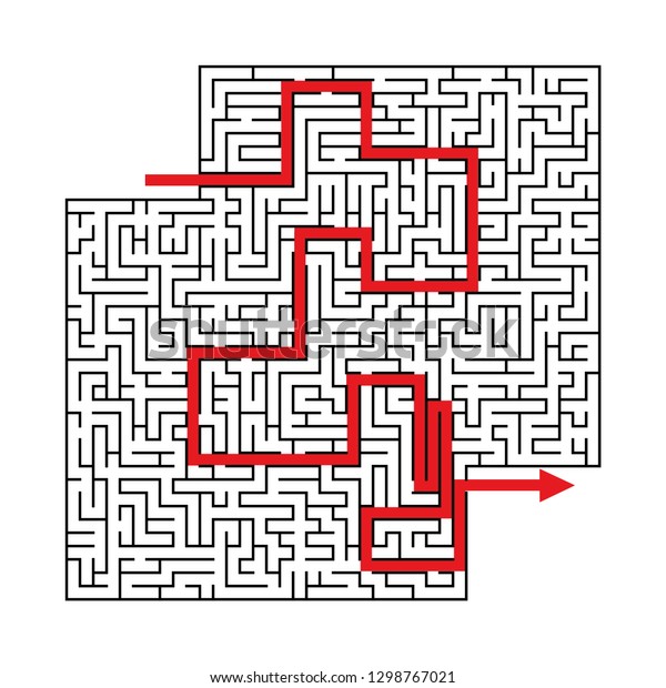 Complex Maze Puzzle Game Empty Panel Stock Vector Royalty Free