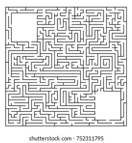 Complex maze puzzle game , high level of difficulty. Labyrinth with free space (empty panel) for your character or text