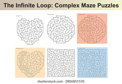 complex maze puzzles in various colors and shapes fun brain teaser games