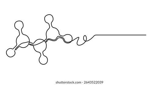 Complex Molecular continuous one line drawing, Molecular Structure Symbol Drawing line drawing, Abstract net work Concept drawing. 