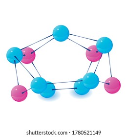 Symbol für komplexe Moleküle. Isometrische Illustration komplexer Moleküle Vektorsymbol für Web