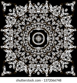 complex openwork ornament with imitation of metal texture,silver decoration