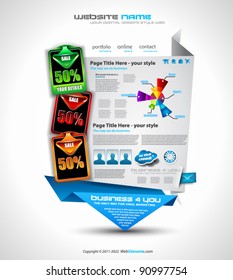 Complex Origami Website - Elegant Design for Business Presentations. Template with a lot of design elements. Every Shadow is transparent