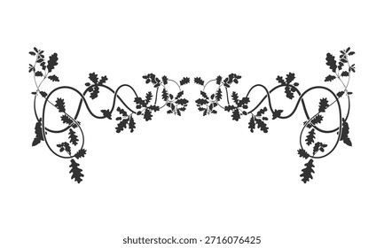 A complex ornamental weaving of oak tree branches. vector stock image illustration