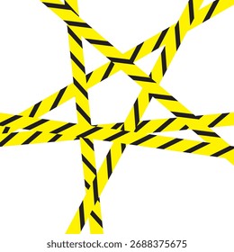 Complex overlapping crisscross caution tape design