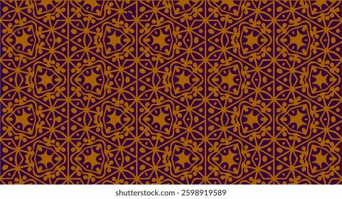 A complex pattern in dark brown and golden yellow. This design conveys a classic and luxurious impression, ideal for decorative elements or exclusive designs.