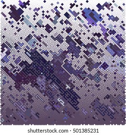 Complex pixel pattern reminiscent of a maze. Abstract geometric background