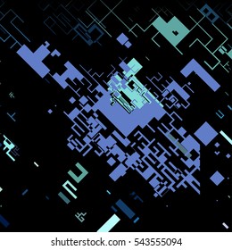 Complex pixel pattern reminiscent of a maze. Abstract geometric background