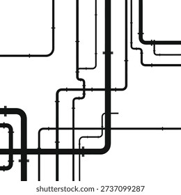 Complex plumbing system diagram with multiple connections and pipes