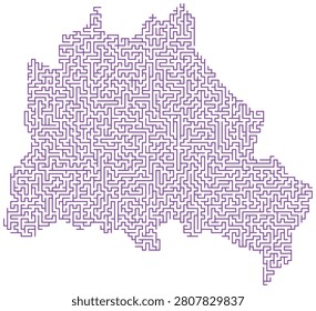 Complex purple maze, labyrinth design, puzzle game, tricky path, challenge, strategy, solution, no exit, abstract.