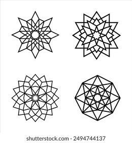 Komplexe Rose Mandala Kunst mit weißem Hintergrund