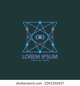 LOGO DE CIENCIA COMPLEJO. ESTILO DE DISEÑO DE ARTE DE LÍNEA