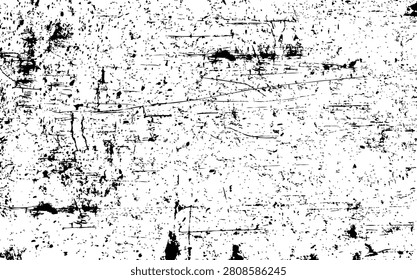 Complex scratched distressed texture showing messy black ink marks and rough scuff lines. Detailed weathered surface design with high contrast grain and artistic decay for creative layouts.