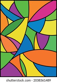 Complex in the simple. Echo of a stained glass window. Vector illustration. 