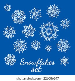 complex snowflakes vector set of elements for decoration and design