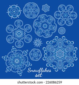 complex snowflakes vector set of elements for decoration and design