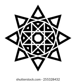 Complex Star Burst Circle Design Vector Icon