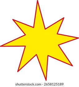 Ícone de estrela complexa dourada e vermelha 