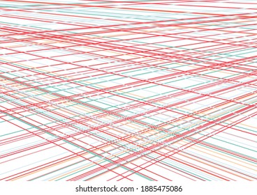 Complex straight lines. Chaotic lines. Multicolor striped pattern. Intersecting lines texture.