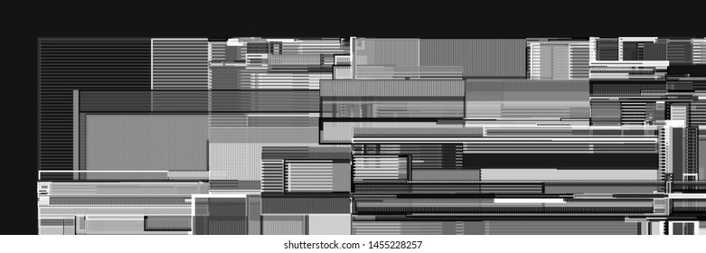 Complex techno pattern consisting of a random arranged rectancles. Background in a greyscale colors. Abstract template. Creative geometrical backdrop, recembling to urban cityscape from top view.