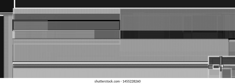 Complex techno pattern consisting of a random arranged rectancles. Background in a greyscale colors. Abstract template. Creative geometrical backdrop, recembling to urban cityscape from top view.