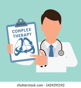 Complex therapy, recovery of the body. Vector image 