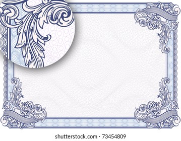 Complex Vector Pattern That Is Used In Currency And Diplomas.  For More See 