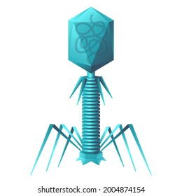 Complex virus with moonlander shaped structure - 3D vector icon for visual aids
