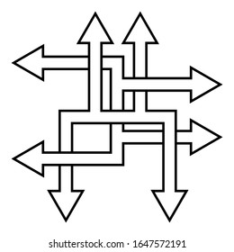 Complex Ways Solve Complex Problems, Vector Arrow Direction Path Symbol Sign Optimization Of The Process