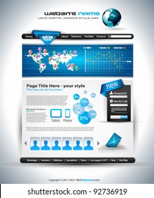 Complex Website Template - Elegant Design for Business Presentations. Template with a lot of design elements and infographics.