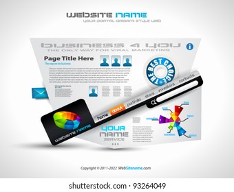 Complex Website Template - Elegant Design for Business Presentations. Template with a lot of design elements and infographics.