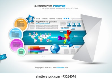 Complex Website Template - Elegant Design for Business Presentations. Template with a lot of design elements and infographics.