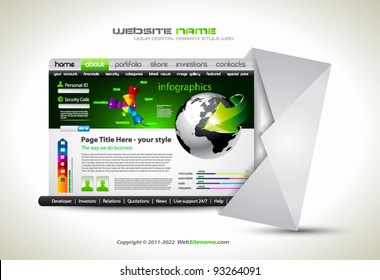 Complex Website Template - Elegant Design for Business Presentations. Template with a lot of design elements and infographics.