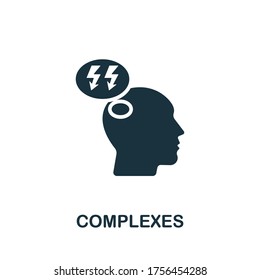 Icono de Complejos. Elemento simple de la colección de psicología. Icono de Complejos Creativos para diseño web, plantillas, infografías y más