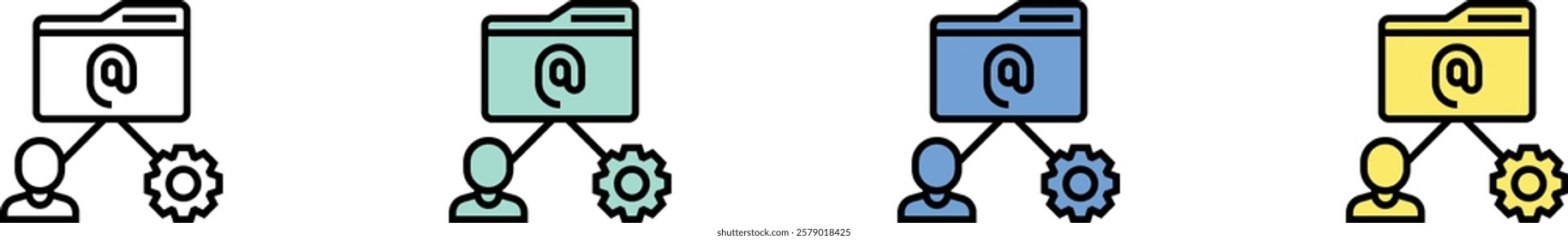 complexity icon. Outline, Green, Blue and Yellow Style Design Isolated On White Background