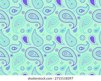 Komplexe Bettwäsche mit Fliesen gefliest. Twisted Poster Naturdesigner. Tropische Blüte an Kleid india. Zeichnen Paisley auf traditionelle Western.