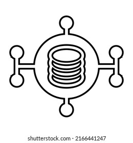 Complexity, massive, big data outline icon. Line art vector.