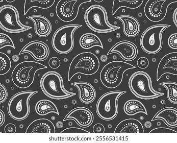 Complexity paisley, material beauty. Embellishment repetition by exotic design. Ornamental decorative, ethereal draw. Colors simplicity a medallion tranquility.