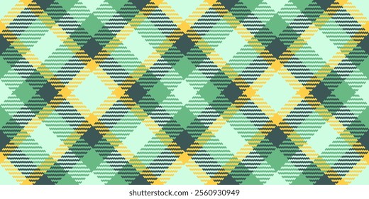 Complexity plaid background check, graphic texture vector tartan. Painting fabric pattern seamless textile in light and green colors palette.