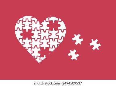 Complexity of relationship and jigsaw puzzle illustration