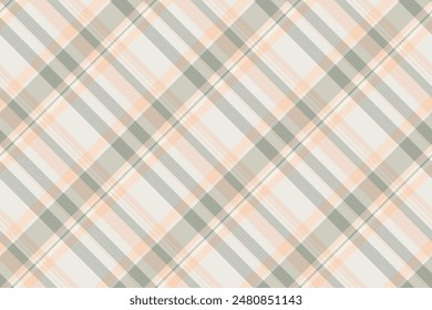 Complexity texture background vector, tablecloth pattern seamless fabric. 1950s plaid textile check tartan in light and white colors palette.