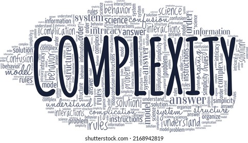 Complexity word cloud conceptual design isolated on white background.