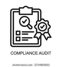 Línea de ícono de auditoría de conformidad Ilustración vectorial