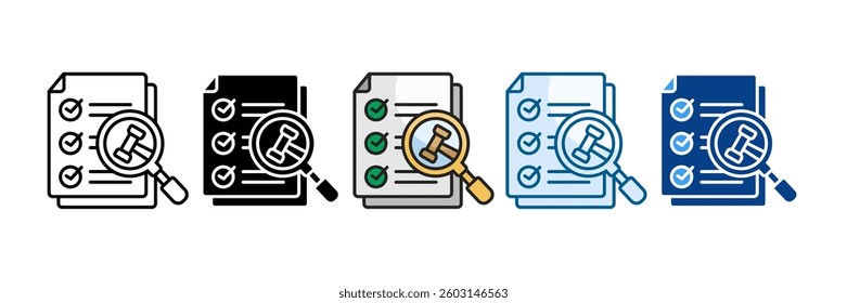 Compliance Audit Icon Set Multiple Style Collection