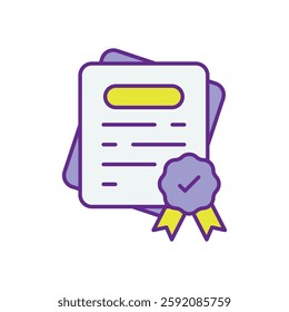 Compliance certificate vector icon for regulatory adherence.