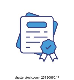Compliance certificate vector icon for regulatory adherence.