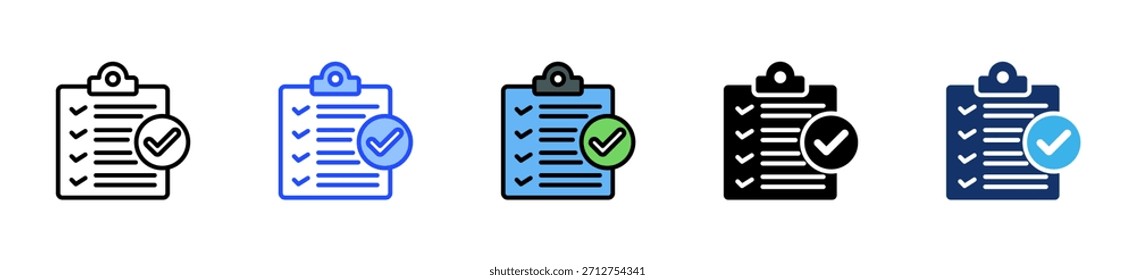 Colección De Iconos De Verificación De Conformidad Con Múltiples Estilos