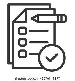 Compliance Check Icon Lineal Style Vector Illustration