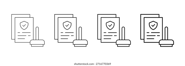 Conjunto De Vectores De Iconos De Comprobación De Conformidad En Diferentes Estilos De Línea De Trazo