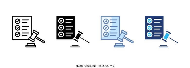 Compliance Checklist Icon Set Multiple Style Collection